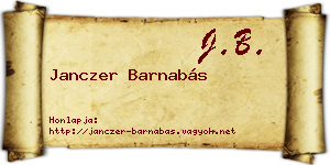 Janczer Barnabás névjegykártya