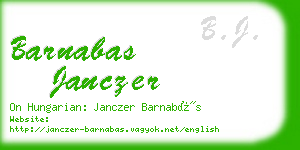 barnabas janczer business card